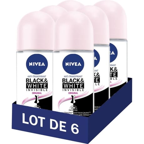 Nivea déodorant bille femme black & white original lot 6 50ml