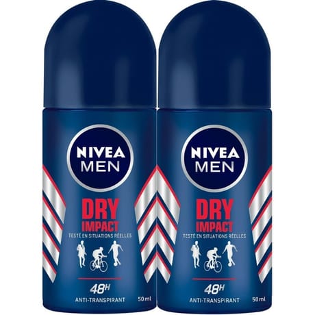 Nivea déodorant bille homme dry impact lot x6 50ml