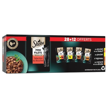 Sheba sélection du boucher 40x85g 28+12 offerts