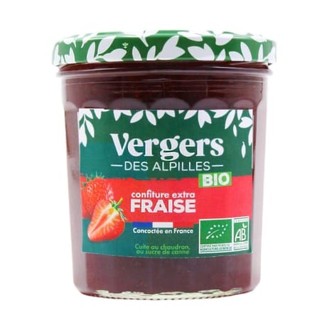 Vergers des Alpilles confiture extra bio fraise 370g