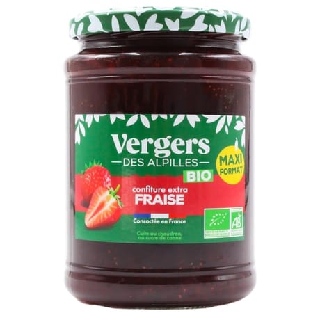 Verger des alpilles confiture bio fraise 750g