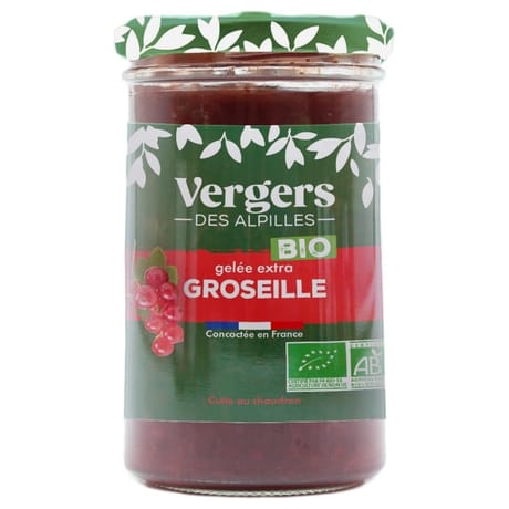 Vergers des alpilles gelée extra groseilles bio 310g