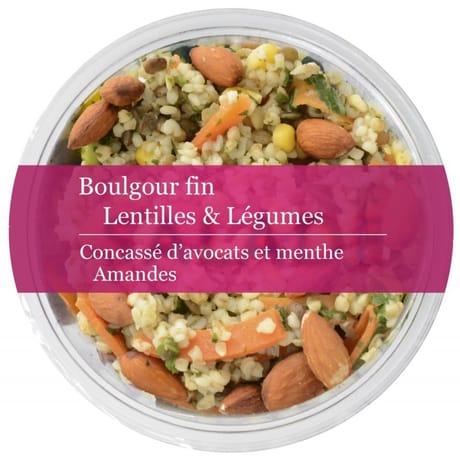 Boulgour fin et lentilles avocat et amandes 280gr