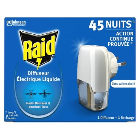 Raid diffuseur liquide électrique 45 nuits 32ml