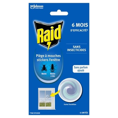 Raid sticker mouches x6