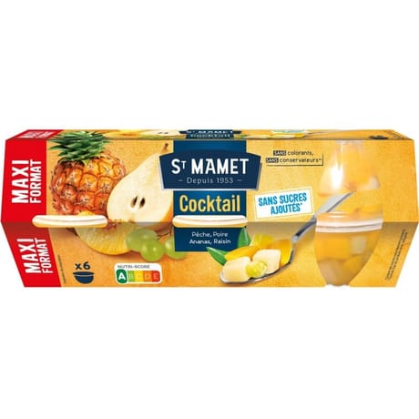 Cocktail de fruits sans sucres ajoutés 6x113g-678g
