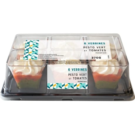 Verrines crème de pesto, tomates mi sechées et parmesan 6x45g 270g