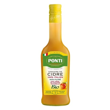 Ponti vinaigre de cidre bio non filtré avec mère du vinaigre 500ml