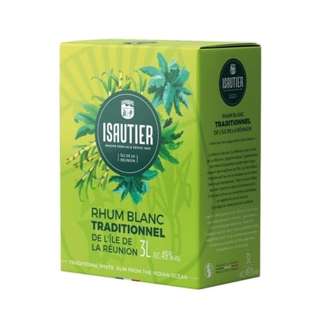Isautier rhum blanc traditionnel bib 300cl 49%vol
