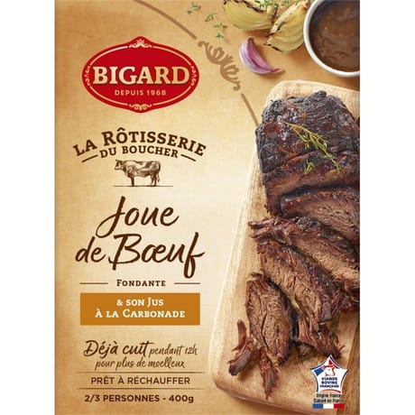 Joue de boeuf fondante et son jus carbonade 400g Bigard
