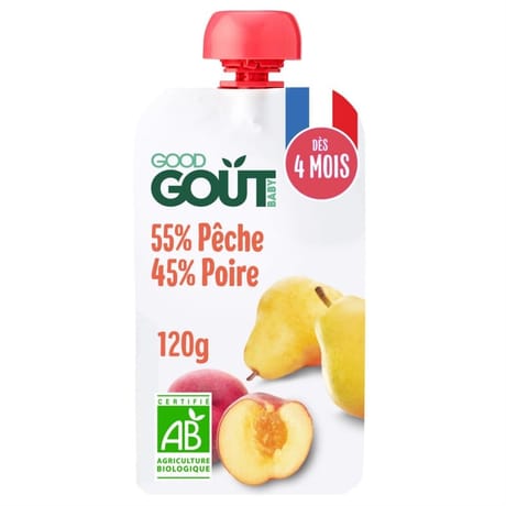 Good Gout gourde poire pêche bio dès 4 mois 120g