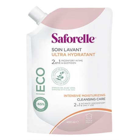 Saforelle soin lavant ultra hydratant éco recharge 400ml