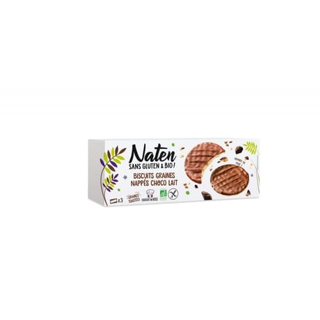 Naten biscuits petit déjeuner céréalier nappé choco 150g