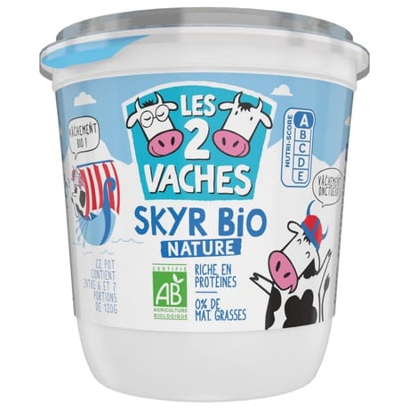 Les 2 Vaches skyr bio nature 825g