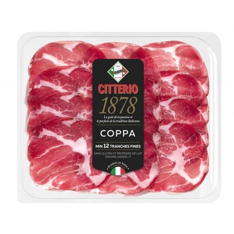 Citterio coppa 1878 sans gluten et protéines de lait mini 12 tranches 80g