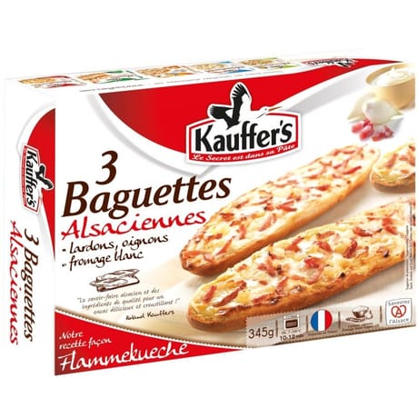 Kauffer's 3 baguettes alsaciennes surgelées 345g