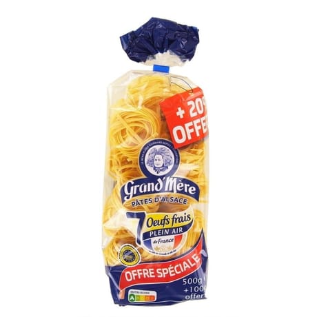 Grand'mère pâtes d'Alsace nids 4 mm 500g+20%oft 600g