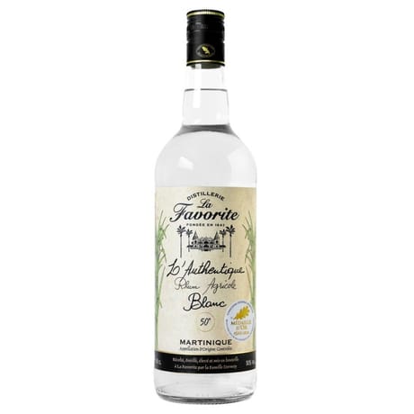 La favorite l'authentique rhum blanc agricole 1l 50%vol