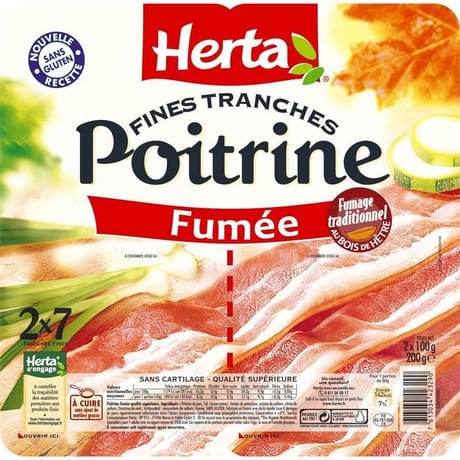 Herta poitrine fumée 2x7 tranches 2 x100g