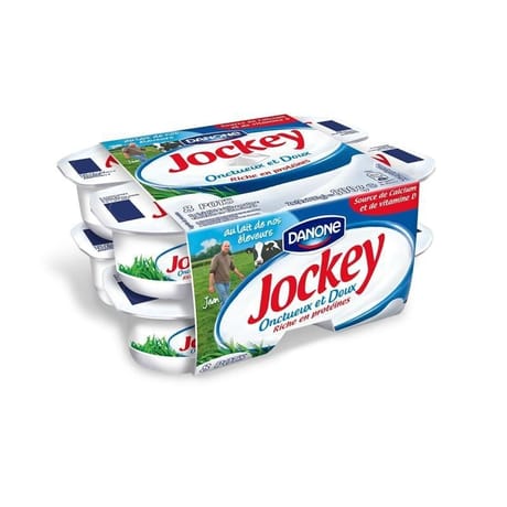 Jockey spécialité laitière nature enrichie en vitamine D  3% mg 8 x 100g