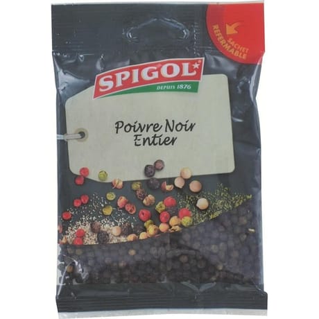 Spigol poivre noir entier sachet de 60g