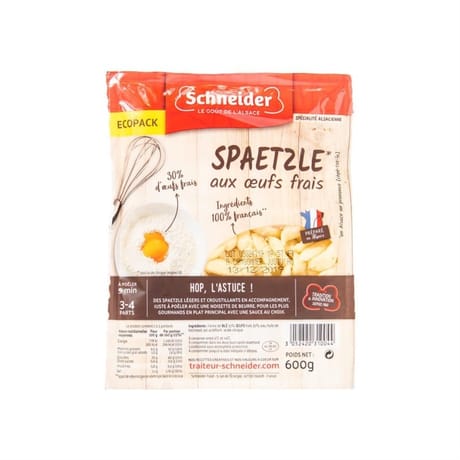 Schneider spaetzle aux oeufs frais 600g