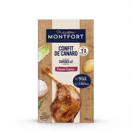 Maison Montfort confit de canard 2 cuisses sous vide 400g
