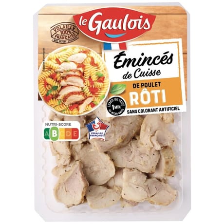 Le Gaulois émincés cuisse de poulet nature 180g