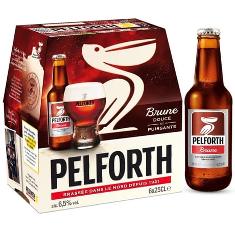 Pelforth brune pack 6x25cl 6.5%vol