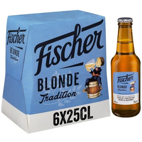 Fischer tradition bière blonde d'Alsace 6x25cl 6%vol