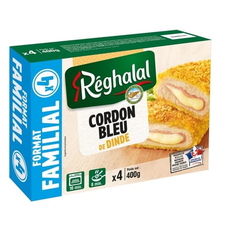 Reghalal 4 cordons bleu de dinde halal 400g