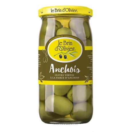 Le brin d'olivier olives vertes à la farce d'anchois 200g