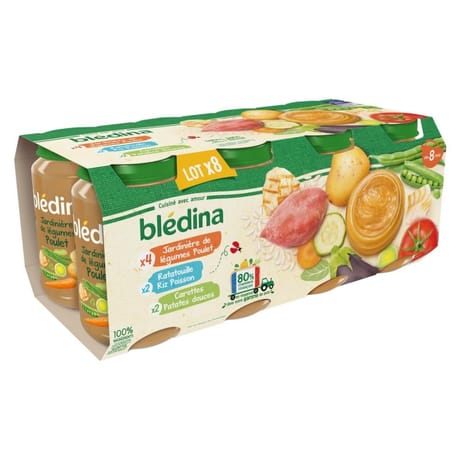 Bledina pots jardinière légumes poissons féculents poulet 8x200g