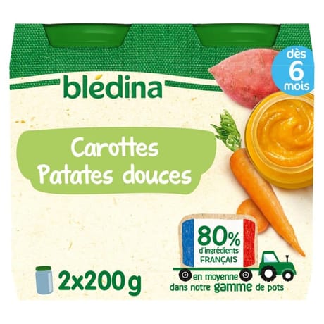 Bledina pots carottes patates douces 2x200g