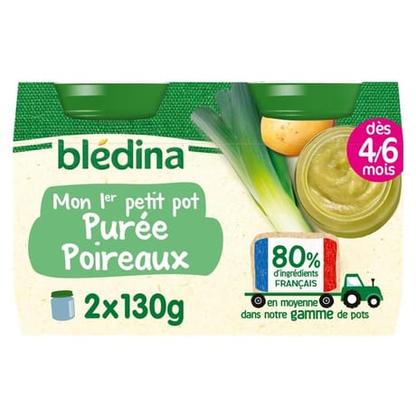 Bledina pots purée poireaux 2x130g