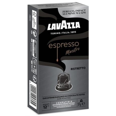 Lavazza café espresso maestro ristretto capsules alu x10 57g