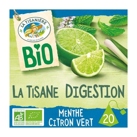 La Tisane digestion menthe citron vert bio x20 30g