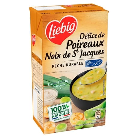 Liebig délice de poireaux aux noix de st jacques msc 1030g
