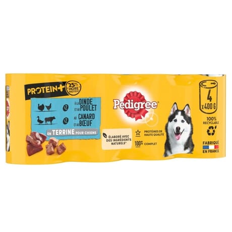 Pedigree protein + terrine 2 variétés 4 x 400g