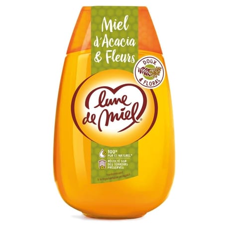 Lune de miel miel d'acacias et fleurs squeezer 500g