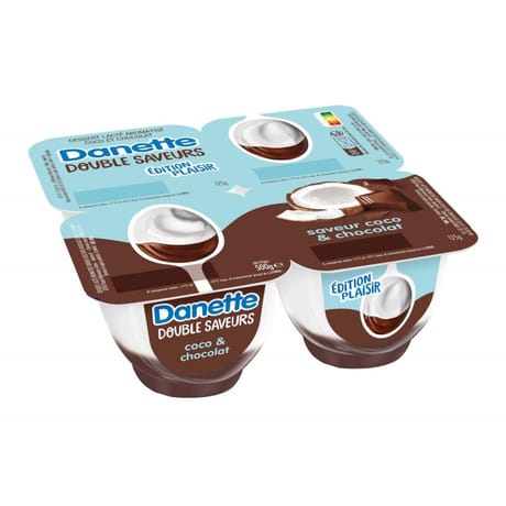 Danette double saveur coco chocolat 4x125g