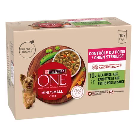 Purina one portion repas contrôle de poids chien mini 10x85g -850g