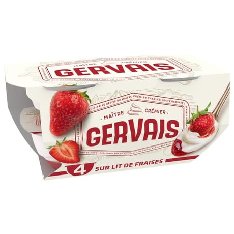 Gervais yaourt sur lit de fraise 4x115g