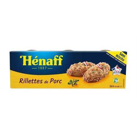 Henaff rillettes pur porc 3x78g 234g