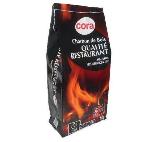 Cora charbon de bois qualité restaurant 40L