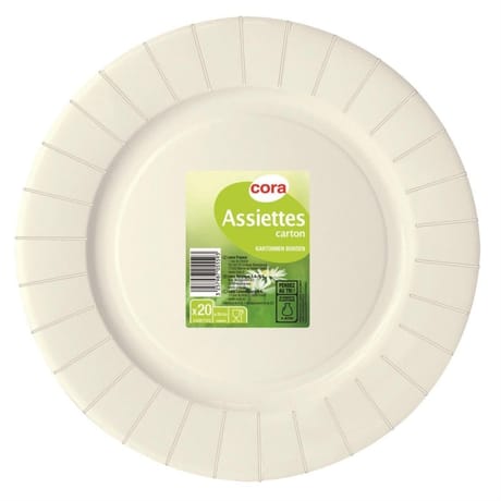 Cora assiette carton blanche diamant 29cm x20
