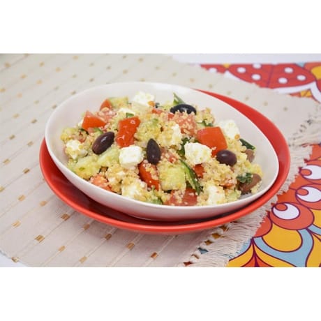 Salade grecque concombre,tomaten feta, olives et boulghour
