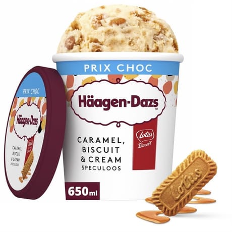 Haagen dazs pot caramel biscuit & cream 560g prix choc