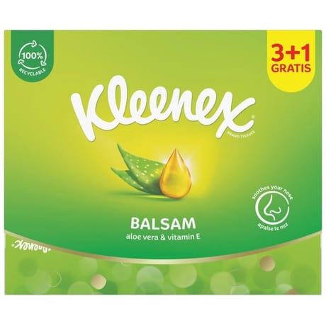 Kleenex mouchoirs boite balsam lot 3+1