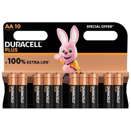 Duracell plus 100% aa x10 eco pack 248g